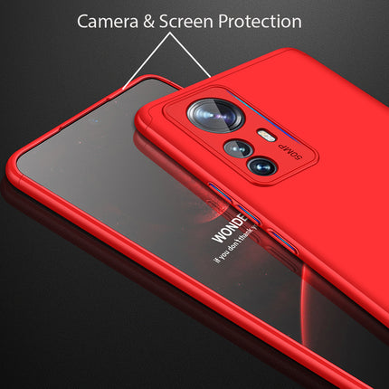 Kapa Double Dip Full 360 Protection Back Case Cover for Redmi Note 12 Pro Plus (Red)