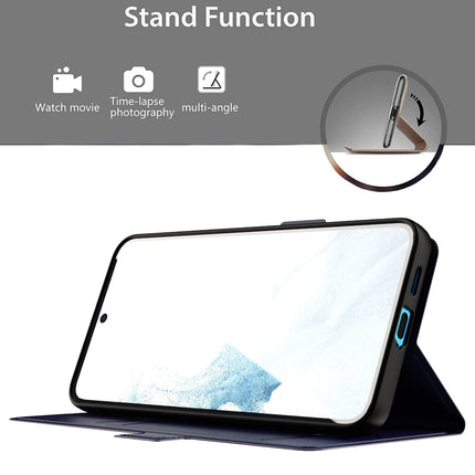 Kapa Noble Slim Magnetic Leather Flip Case Cover for Samsung Galaxy S24 Plus | Card Holder Stand Leather Flip Wallet Case (Blue) - Mobizang