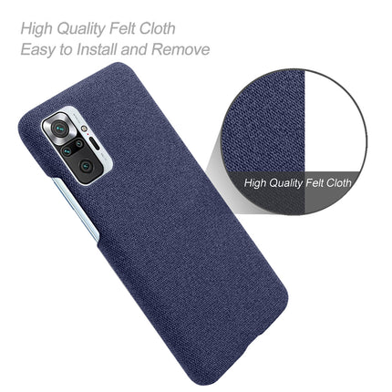 Woven Soft Fabric Case for Redmi Note 10 Pro / Note 10 Pro Max Back Cover, Shock Protection Slim Hard Anti Slip Back Cover (Blue)