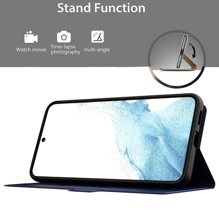 Kapa Noble Slim Magnetic Leather Flip Case Cover for Samsung Galaxy S23 Plus ,Card Holder Stand Leather Flip Wallet Case (Blue) - Mobizang