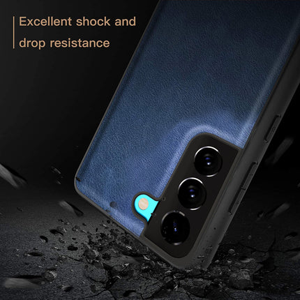 Tux Back Case For Samsung Galaxy S21 FE , Slim Leather Case with Soft Edge Shockproof Back Cover (Blue)