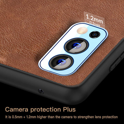 Tux Back Case For OnePlus Nord 2 (5G) , Slim Leather Case with Soft Edge Shockproof Back Cover (Brown)