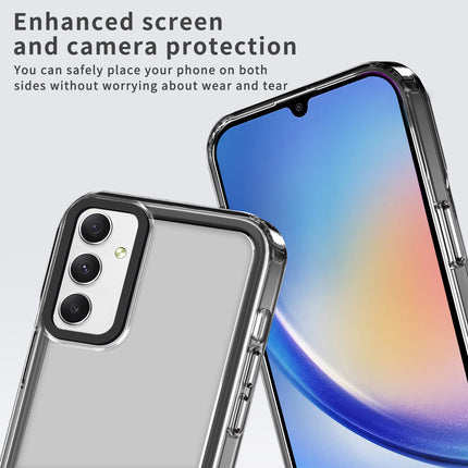 Kapa Warrior Acrylic Clear Back Cover For Samsung Galaxy A34 (5G) | Slim Shockproof [Military Grade Protection] Hybrid Bumper Case (Black Sides)