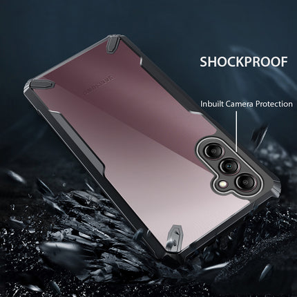 Kapa Bull Clear Back Cover for Samsung Galaxy A25 (5G) | [Military Grade Protection] Shock Proof Slim Hybrid Bumper Case (Black) - Mobizang