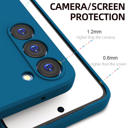 Kapa Matte Protective Lens Flexible Back Cover for Samsung Galaxy S23 , Slim Silicone with Soft Lining Shockproof Full Body Bumper Case (Blue)