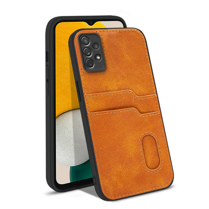 Kapa Duo Wallet Back Case for Samsung Galaxy A73 (5G) , Slim Protective PU Leather Cover With Dual Inbuilt Card Pockets (Brown)