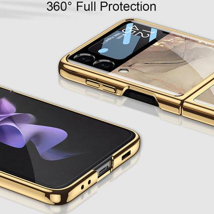 Kapa 9H Glass Back Case for Samsung Galaxy Z Flip3 / Z Flip 3 ,Ultra Thin Full Body Protection Folding Hard Back Cover, Design 6