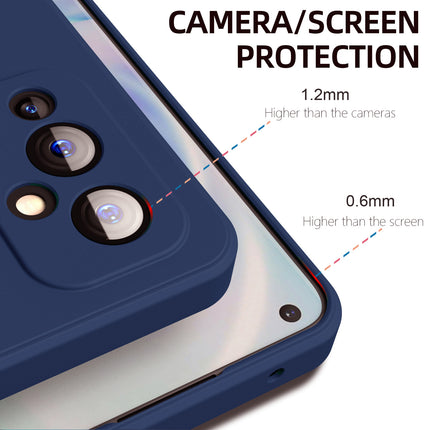 Matte Lens Protective Back Cover for OnePlus 9 / One Plus 9 , Slim Silicone with Soft Lining Shockproof Flexible Full Body Bumper Case (Blue)