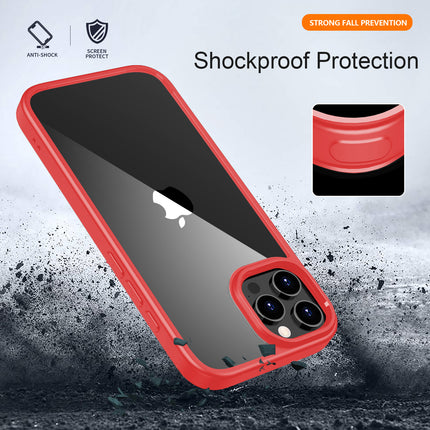 Kapa Hawkeye Clear Back Cover for Apple iPhone 15 Pro | Camera Lens Protector Shockproof Slim Clear Case Cover (Red)