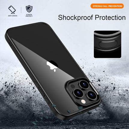 Kapa Hawkeye Clear Back Cover for Apple iPhone 15 Pro Max | Camera Lens Protector Shockproof Slim Clear Case Cover (Black)