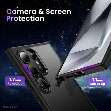 Kapa Hawkeye-I Clear Back Cover for Samsung Galaxy S24 ULTRA | Camera Lens Protector Shockproof Slim Clear Case Cover (Black) - Mobizang