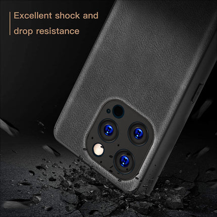 Kapa Tux Leather Back Cover for Apple iPhone 15 Pro Max | Slim Shockproof Camera Protection Bumper Case (Black)