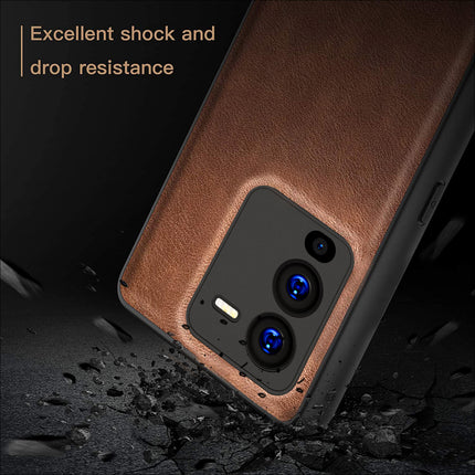 Kapa Tux Back Case for Vivo V25 Pro ,Slim Leather Case with Shockproof Back Cover (Brown)