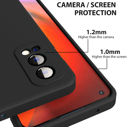 Matte Lens Protective Back Cover for OnePlus Nord 2 (5G) / One Plus Nord 2 (5G) , Slim Silicone with Soft Lining Shockproof Flexible Full Body Bumper Case (Black) - Mobizang