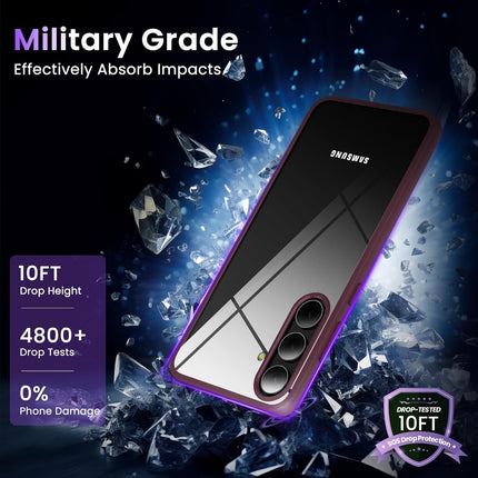 Kapa Hawkeye Clear Back Cover for Samsung Galaxy S24 PLUS | Camera Lens Protector Shockproof Slim Clear Case Cover (Red Sides)