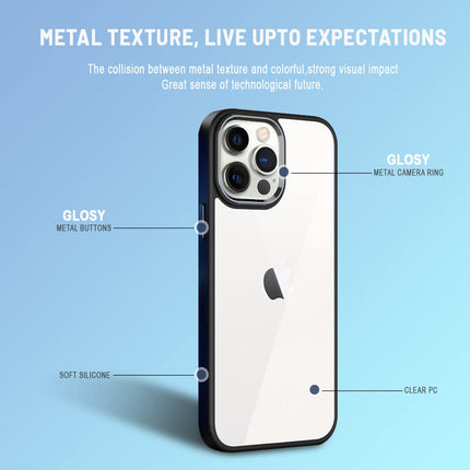 Kapa Beetle V2 for Apple iPhone 14 Pro Back Cover , [Military Grade] Shockproof Slim Camera Ring Hybrid Clear Case (Black)
