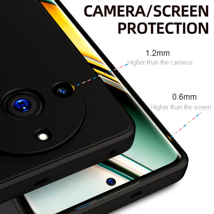 Kapa Matte Protective Lens Flexible Back Cover for Realme 11 PRO / 11 PRO + (PLUS) | Slim Silicone with Soft Lining Shockproof Full Body Bumper Case (Black)