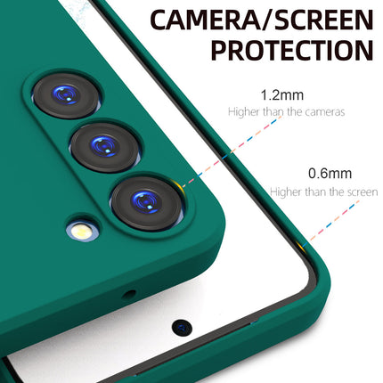Kapa Matte Protective Lens Flexible Back Cover for Samsung Galaxy S23 Plus, Slim Silicone with Soft Lining Shockproof Full Body Bumper Case (Green)