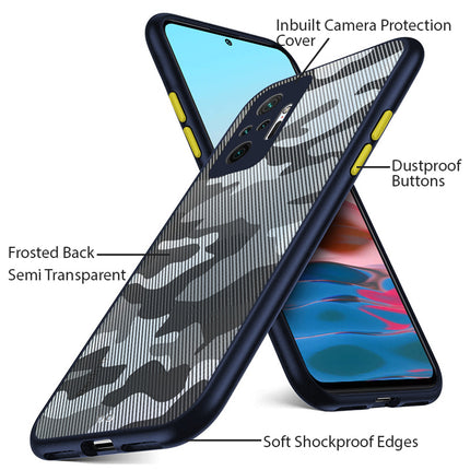 Camouflage Paper Thin Back Cover For Xiaomi Redmi Note 10 Pro /  Note 10 Pro Max , Super Slim Matte Translucent Full Protection Back Case (Blue)