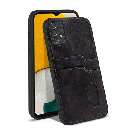 Kapa Duo Wallet Back Case for Samsung Galaxy A73 (5G) , Slim Protective PU Leather Cover With Dual Inbuilt Card Pockets (Black)