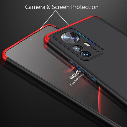 Kapa Double Dip Full 360 Protection Back Case Cover for Redmi Note 12 Pro Plus (Red , Black)
