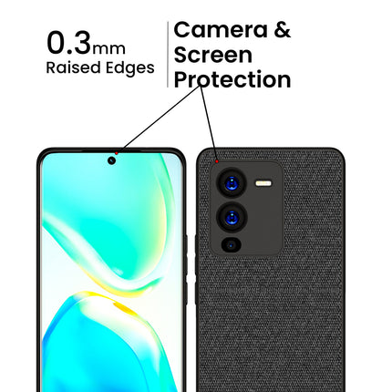 Kapa Soft Full Fabric Protective Back Case Cover for Vivo V25 PRO (5G) (Black)