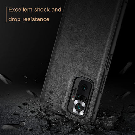 Tux Back Case for Xiaomi Redmi Note 10 Pro /  Note 10 Pro Max , Slim Leather Case with Soft Edge Shockproof Back Cover (Black) - Mobizang