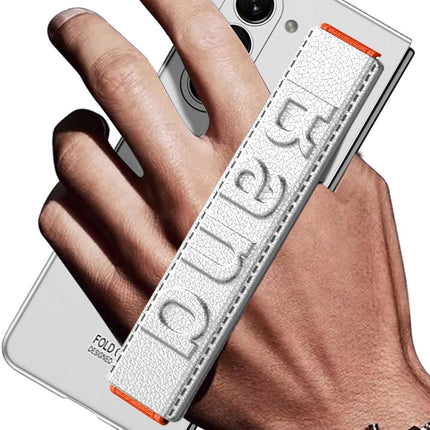 Kapa Shockproof Protective Band Back Cover for Z Fold 5 | Wrist Strap Case With Inbuilt Screen Tempered Glass , Silver