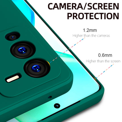 Kapa Matte Lens Protective Shockproof Flexible Back Cover for Vivo V25 PRO (5G) , Slim Silicone with Soft Lining Shockproof Flexible Full Body Bumper Case (Green)