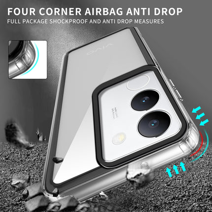 Kapa Warrior Acrylic Clear Back Cover For Vivo V29 (5G) / Vivo V29 Pro (5G) | Slim Shockproof [Military Grade Protection] Hybrid Bumper Case (Transparent Sides) - Mobizang
