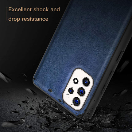 Tux Back Case For Samsung Galaxy A73 , Slim Leather Case with Soft Edge Shockproof Back Cover (Blue)