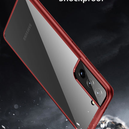 Hawkeye Clear Back Cover for Samsung Galaxy S22 Plus , Camera Lens Protector Shockproof Slim Clear Case Cover (Red)