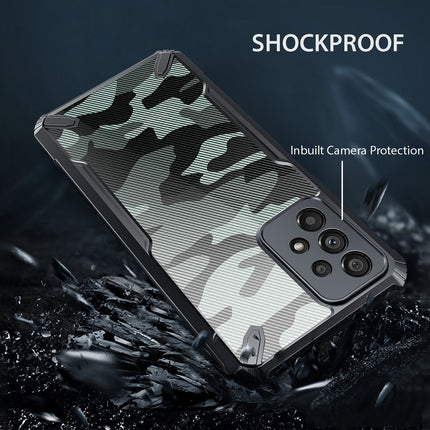 Kapa Bull Camouflage Back Cover for Samsung Galaxy A73 (5G), Shockproof Slim Hybrid Clear Case,Black