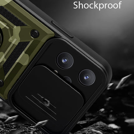 Kapa Tank Back Cover for Realme 9 pro Plus, Inbuilt Ring + Slider Shockproof Lens Case (Green)