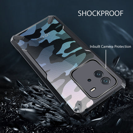 Kapa Bull Camouflage Back Cover for IQOO Neo 6 (5G) , [Military Grade Protection] Shock Proof Slim Hybrid Bumper Case (Black)