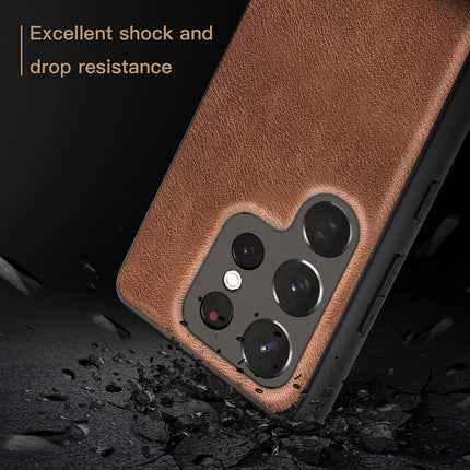 Kapa Tux Back Case for Samsung Galaxy S23 ULTRA | Slim Leather Shockproof Camera Protection Back Cover (Brown)