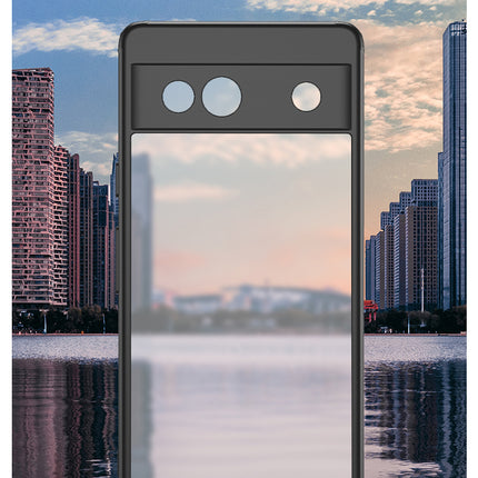 Kapa Shield Frosted Acrylic Back Shock Proof Case Cover for Google Pixel 7A (Black) - Mobizang