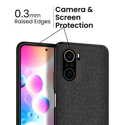 Soft Fabric & Leather Hybrid for Xiaomi Mi 11X Pro / Mi 11X  Back Cover, Shockproof Protection Slim Hard Back Case (Black,Brown)