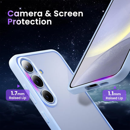 Kapa Hawkeye Clear Back Cover for Samsung Galaxy S24 | Camera Lens Protector Shockproof Slim Clear Case Cover (Blue Sides)