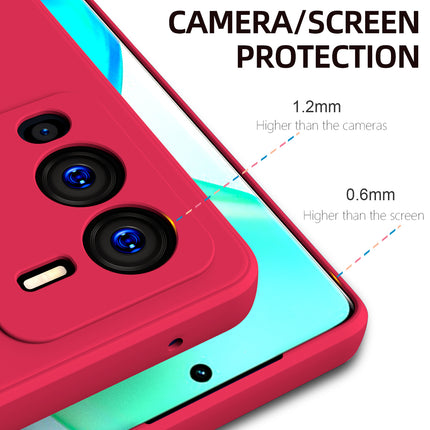 Kapa Matte Lens Protective Shockproof Flexible Back Cover for Vivo V25 PRO (5G) , Slim Silicone with Soft Lining Shockproof Flexible Full Body Bumper Case (Red)