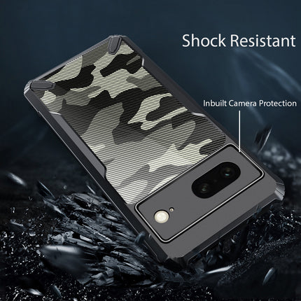 Kapa Bull Camouflage Back Cover for Google Pixel 8A | [Military Grade Protection] Shock Proof Slim Hybrid Bumper Case (Black)