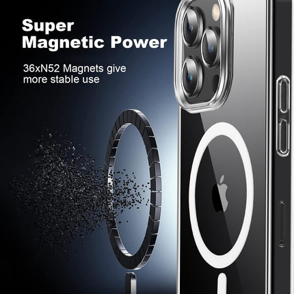 Kapa Clear Magnetic Back Cover for Apple iPhone 15 Pro , Compatible with MagSafe | [Military Grade Protection] Shock Proof Slim Hybrid Bumper Case