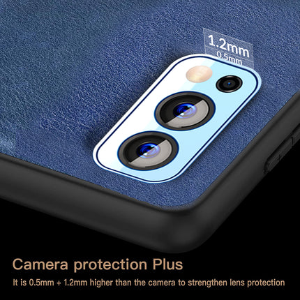 Tux Back Case For OnePlus Nord 2 (5G) , Slim Leather Case with Soft Edge Shockproof Back Cover (Blue)