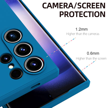 Kapa Matte Protective Lens Flexible Back Cover for Samsung Galaxy S24 ULTRA | Slim Silicone with Soft Lining Shockproof Full Body Bumper Case (Blue)