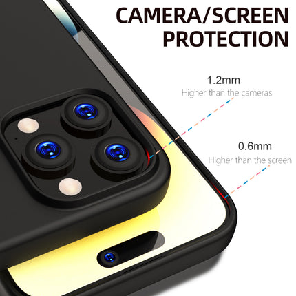 Kapa Matte Protective Lens Flexible Back Cover for Apple iPhone 15 Pro Max | Slim Silicone with Soft Lining Shockproof Full Body Bumper Case (Black)
