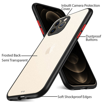 Paper Thin Back Cover For Apple iPhone 12 Pro Max (6.7) , Super Slim Matte Translucent Full Protection Back Case (Black) - Mobizang