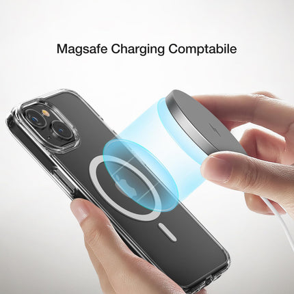 Kapa Clear Magnetic Back Cover for Apple iPhone 15 Plus , Compatible with MagSafe | [Military Grade Protection] Shock Proof Slim Hybrid Bumper Case