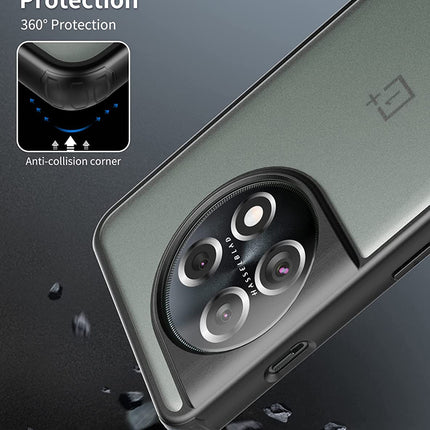Kapa Shield Frosted Acrylic Back Shock Proof Case Cover for OnePlus 11 (Black) - Mobizang