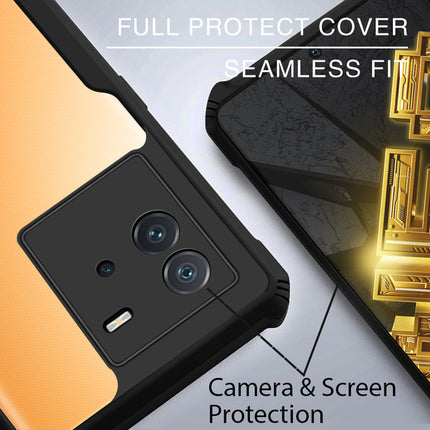 Kapa Beetle for IQOO NEO 6 (5G) Back Case, [Military Grade] Shockproof Slim Hybrid Clear Back Cover (Black)