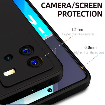 Kapa Matte Lens Protective Shockproof Flexible Back Cover for IQOO Neo 6 (5G) ,Slim Silicone with Soft Lining Shockproof Flexible Full Body Bumper Case (Black)